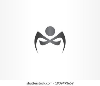 Vector de diseño de logotipo de icono humano simple