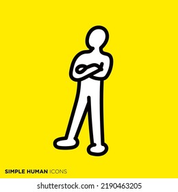 Simple human icon series "A person who gets angry with arms"