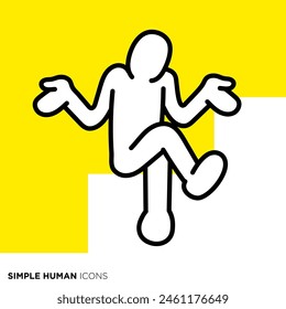 Simple human icon series, amazed people