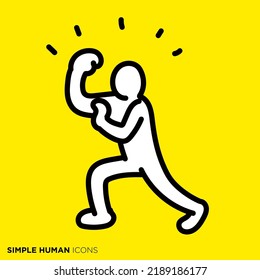 Simple human icon series "Appeal person"