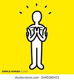 Simple human icon series, applause person