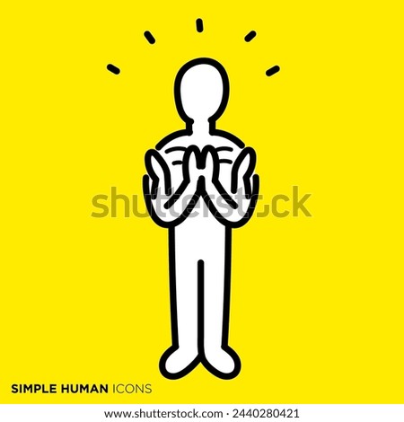Simple human icon series, applause person