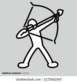 Einfache menschliche Icon-Serie "Archer"