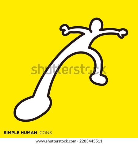 Simple human icon series, cautious people