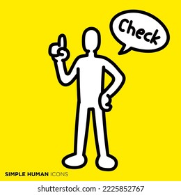 Simple human icon series "Checking the person"