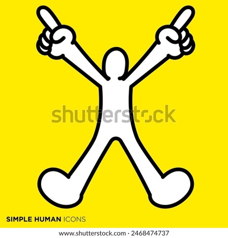 Simple human icon series, cheerful people