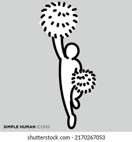 Simple human icon series "Cheerleader"