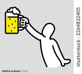 Simple human icon series "Cheers"
