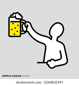 Simple human icon series "Cheers"