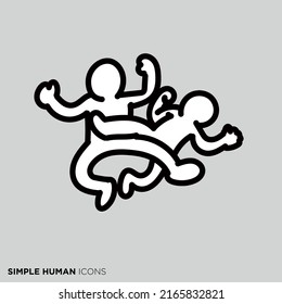 Simple human icon series "Children with bad sleep"