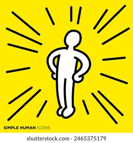 Simple human icon series, confident people