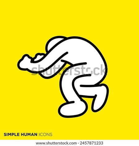 Simple human icon series, crouching person