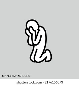 Simple human icon series "Crying people"