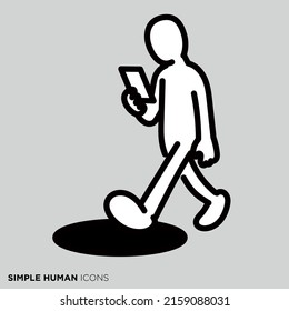 Einfache menschliche Icon-Serie "Dangerous Walking Smartphone"