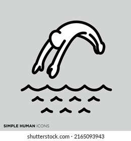 Simple human icon series "Diving person"