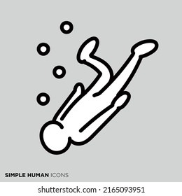Simple human icon series "Diving person"