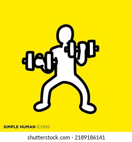 A simple human icon series "Dumbbell and Training"