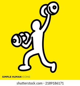 A simple human icon series "Dumbbell and Training"