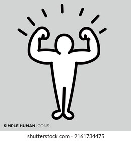 Simple human icon series "Energetic person"