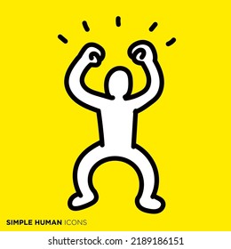 Simple Human Icon Series Energetic Person Stock Vector (Royalty Free ...