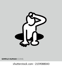 Simple human icon series "Escape person"
