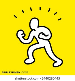 Simple human icon series, excited person