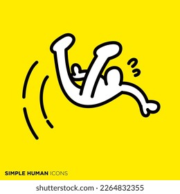 Simple human icon series "fall, slide"