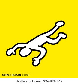 Simple human icon series "falling"