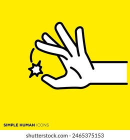 Serie simple del icono humano, gesto de la mano que chasquea