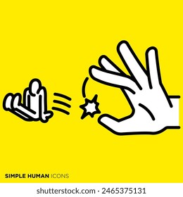 Simple human icon series, hand gesture of flipping someone