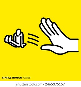 Simple human icon series, hand gestures to chase away people