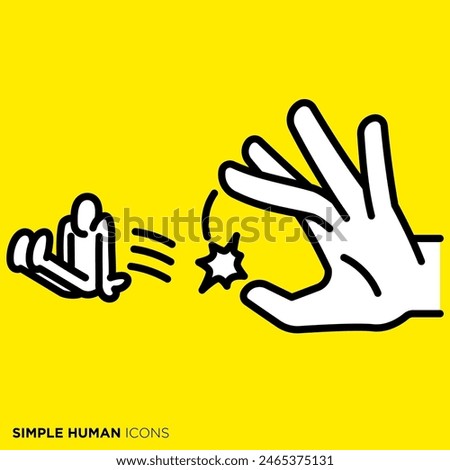 Simple human icon series, hand gesture of flipping someone