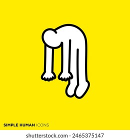 Simple human icon series, hanging person