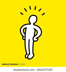 Simple human icon series, happy people