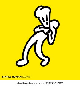 Simple human icon series "Heart pops out"