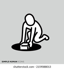 Simple human icon series "Hidden person"