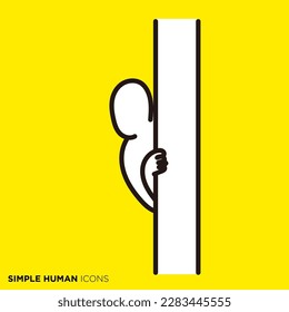 Simple human icon series, hidden and peeking