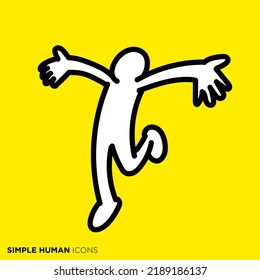 Simple human icon series "Joyful people"