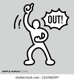 Simple human icon series "Judgment shouting out"