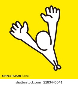 Simple human icon series, jumping person