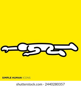 Simple human icon series, lying person