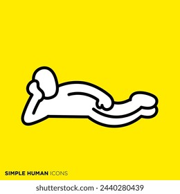 Simple human icon series, lying person