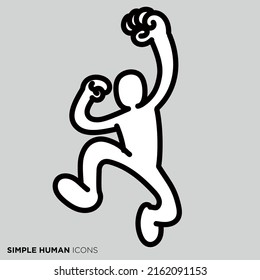 Simple Human Icon Series Motivated Person Stock Vector (Royalty Free ...