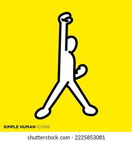 Einfache menschliche Icon-Serie "Motivierte Person"