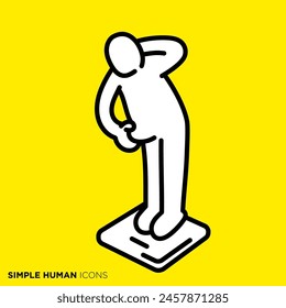 Simple human icon series, overweight person