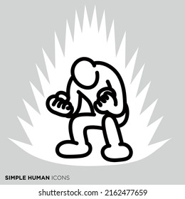Simple human icon series "People who release power"
