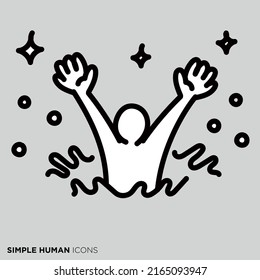 Simple human icon series "People who enjoy the sea"