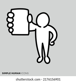 A simple human icon series "People who show the certificate"