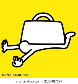 Simple human icon series "People who cannot withstand heavy pressure"