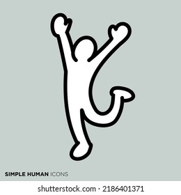 Simple human icon series "People who are happy to fly"